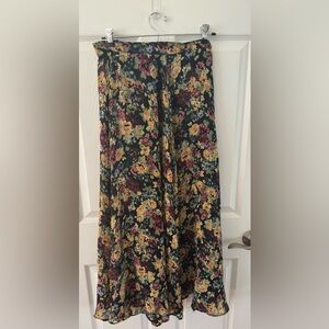 Ann Taylor Floral Maxi Skirt - Black and Yellow